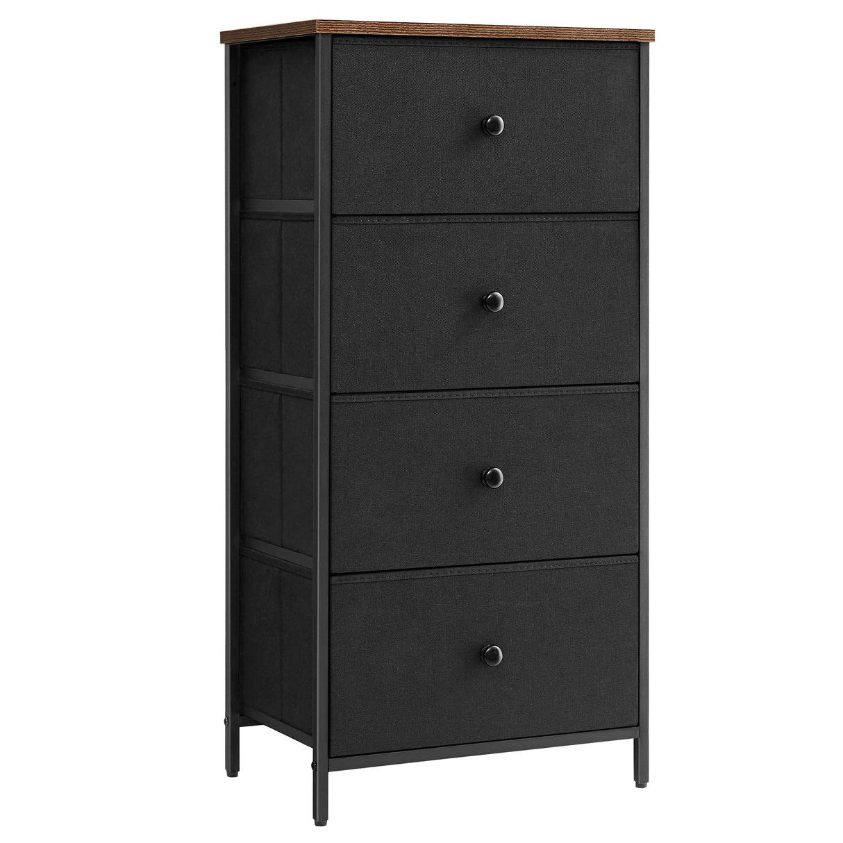 Bedroom, Fabric Dresser with 4 Metal Frame, Small Chest of Drawers