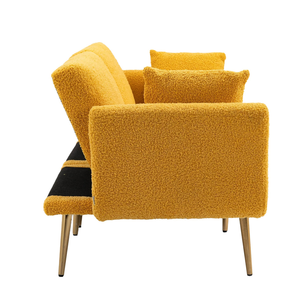 Mid-Century Modern Velvet Loveseat, Petite Accent Sofa Couch