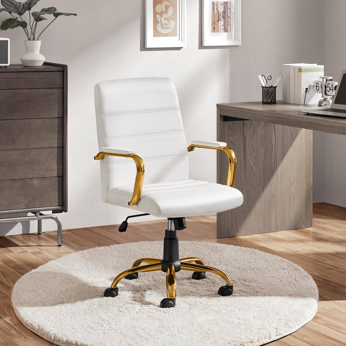 Mid-Back Executive Office Chair with Lumbar Support