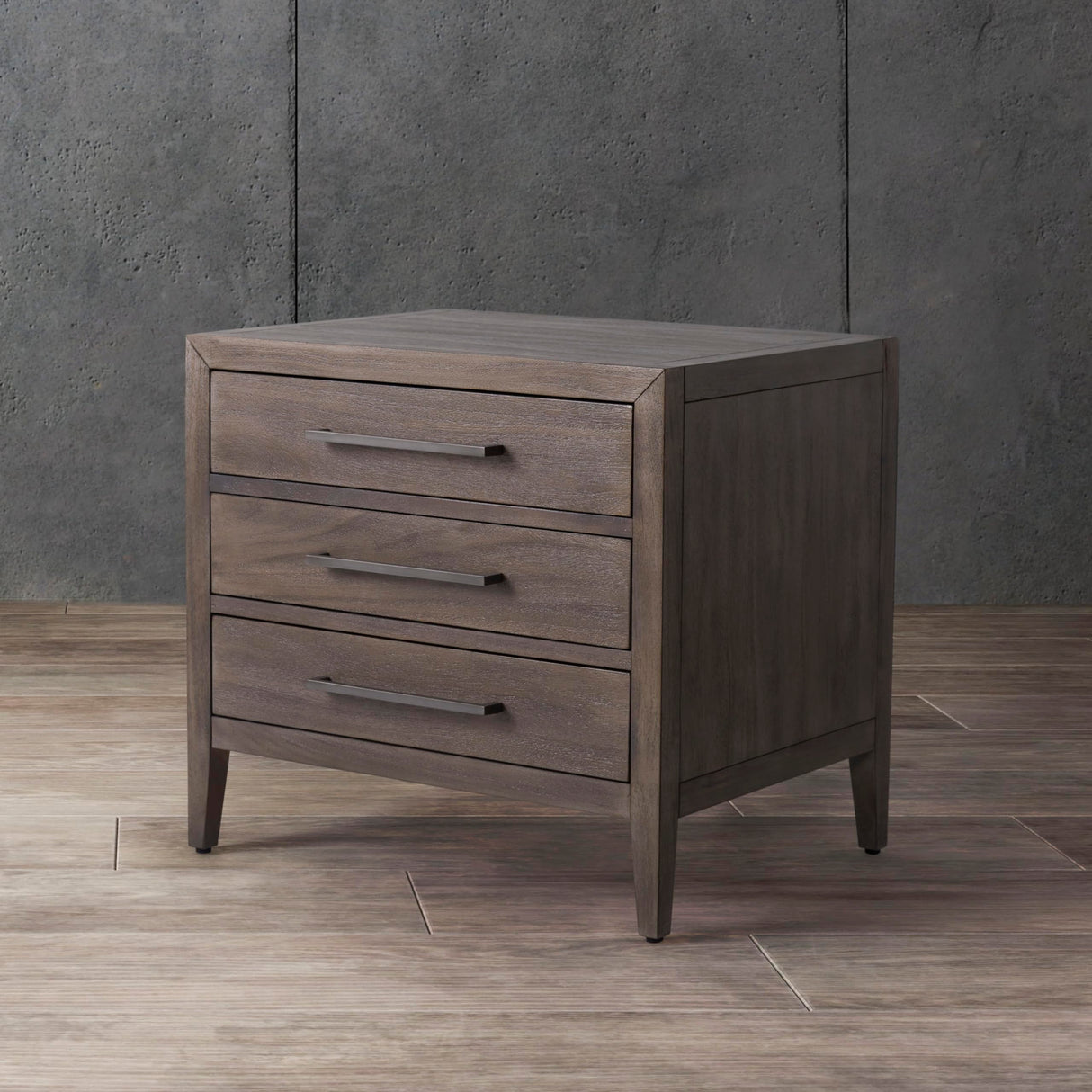 Collection Ariella Light Brown 3-Drawer Wood Nightstand Table
