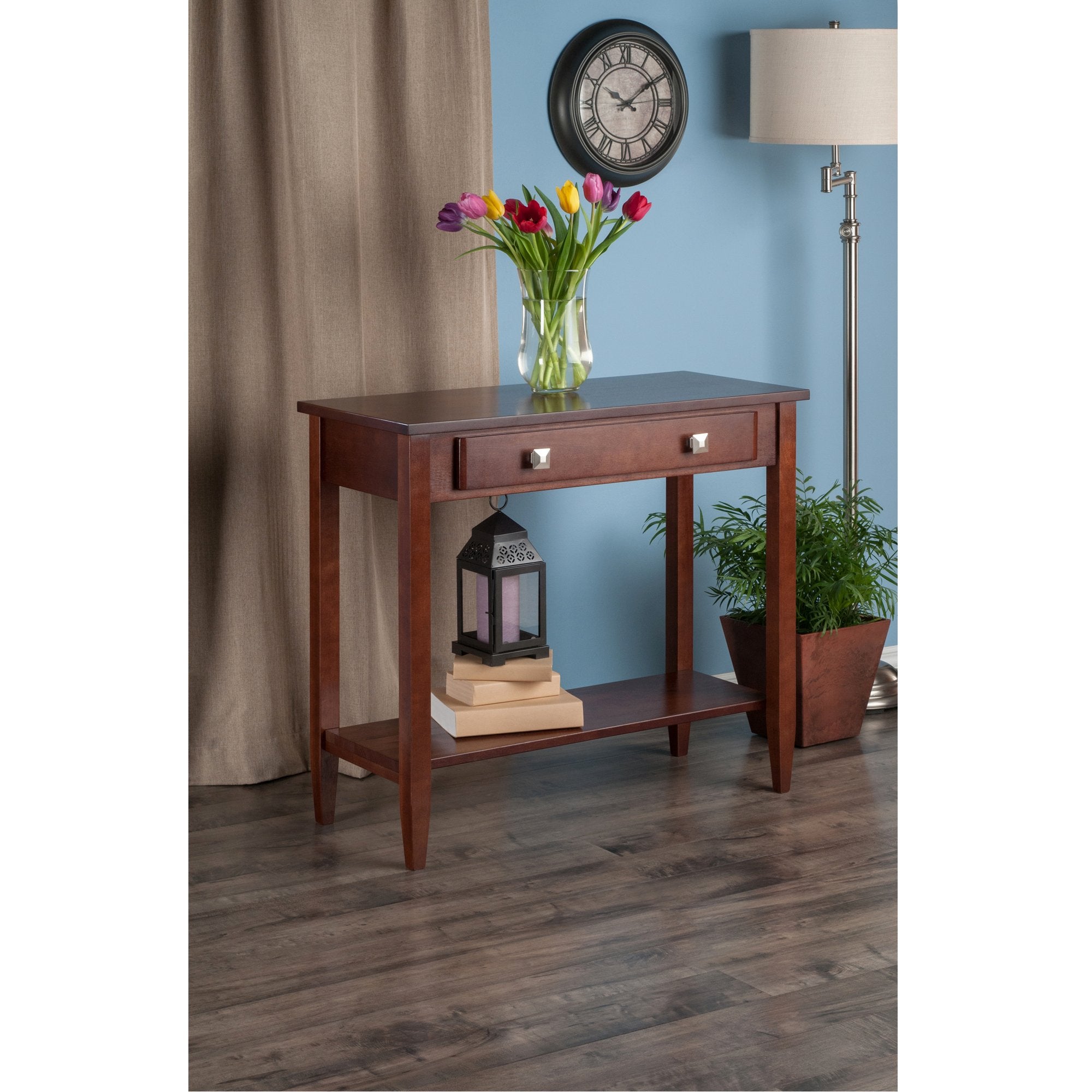 Richmond 33.98-inch x 29.92-inch x 15.69-inch Wood Console Hall Table Tapered Leg