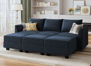 Modular Sectional Sleeper Sofa with Storage Seat Velvet Sectional Sofa