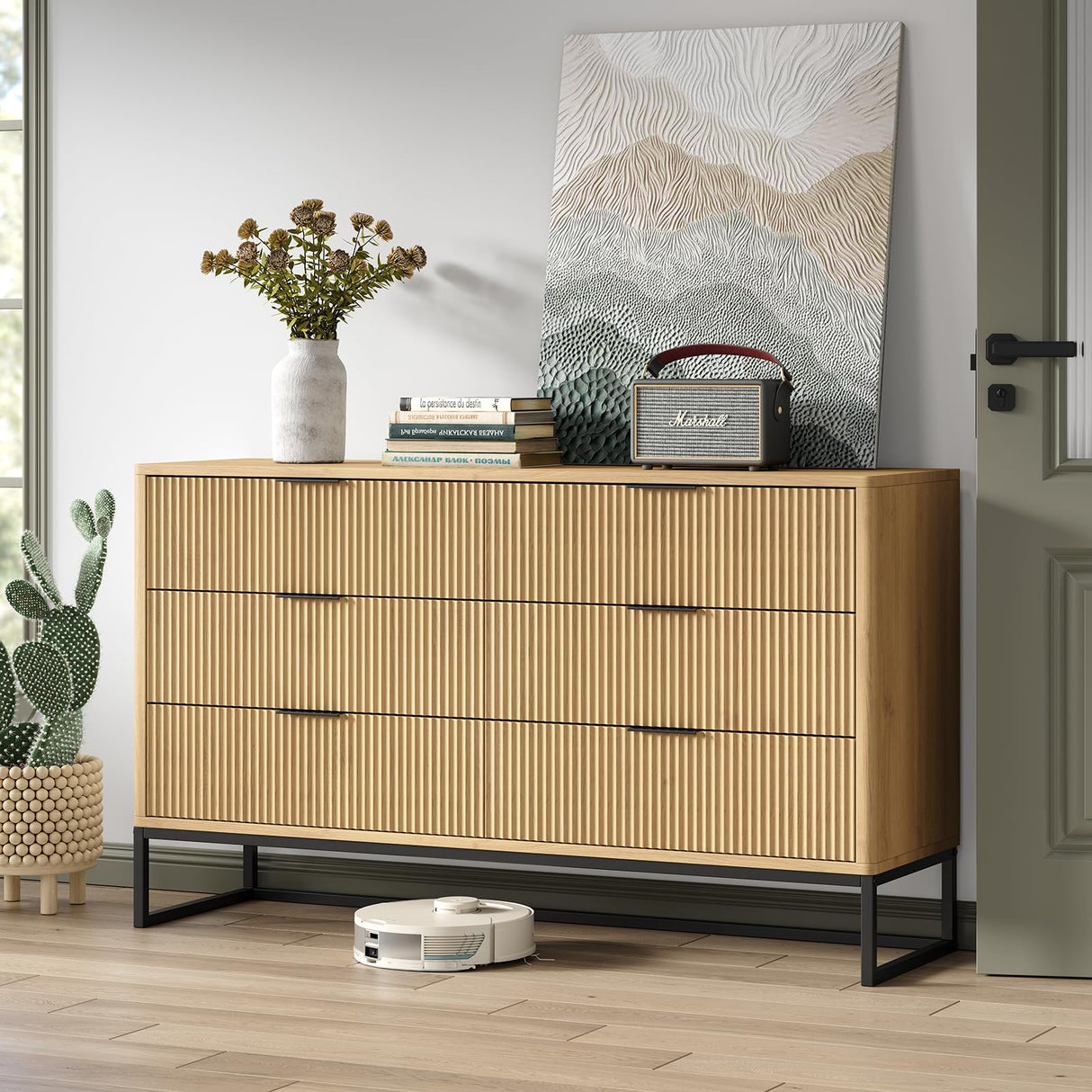 Furniouse 6 Drawer Double Dresser Modern Dresser