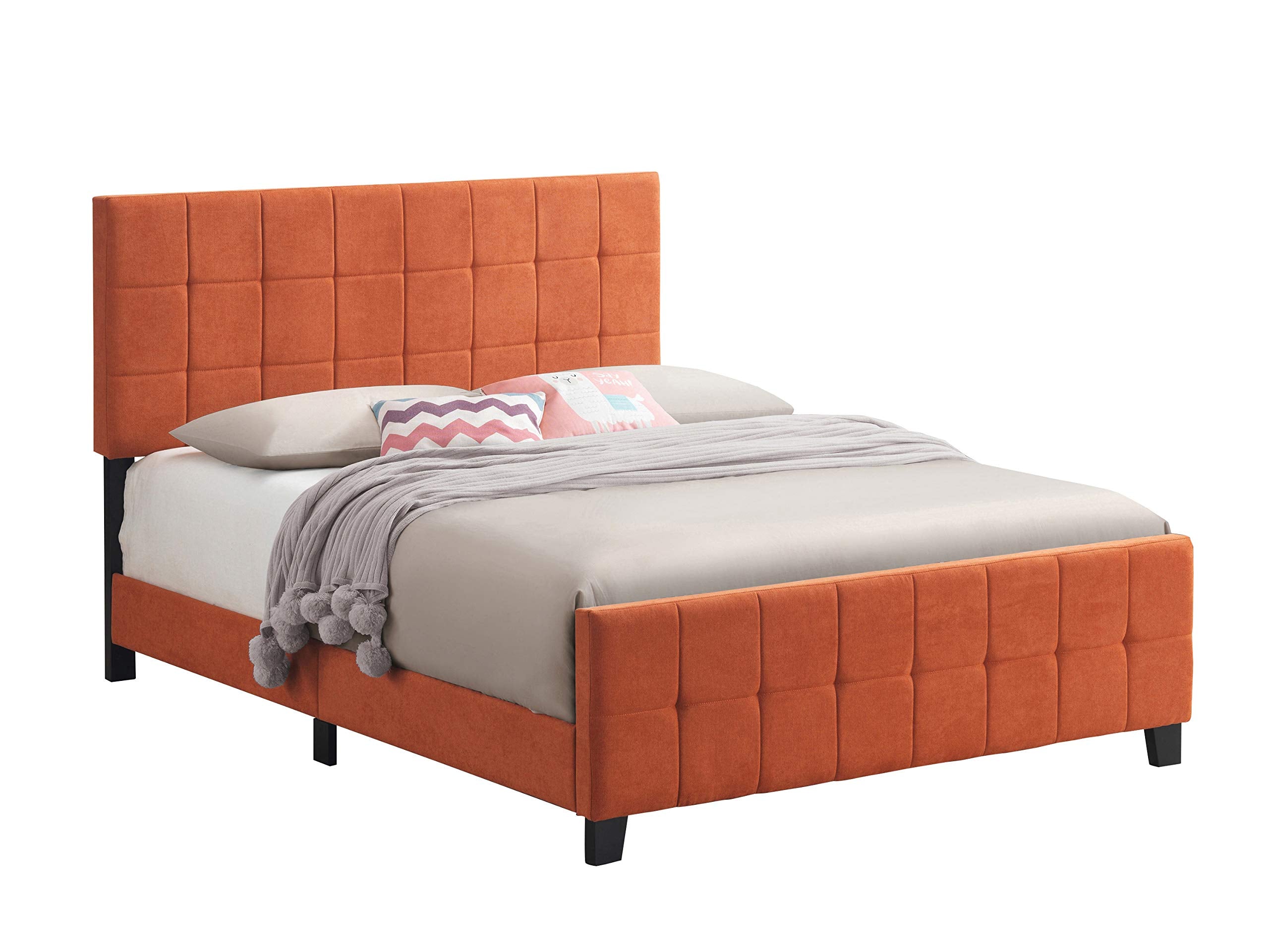 Fairfield Upholstered Panel Bed Orange, Twin
