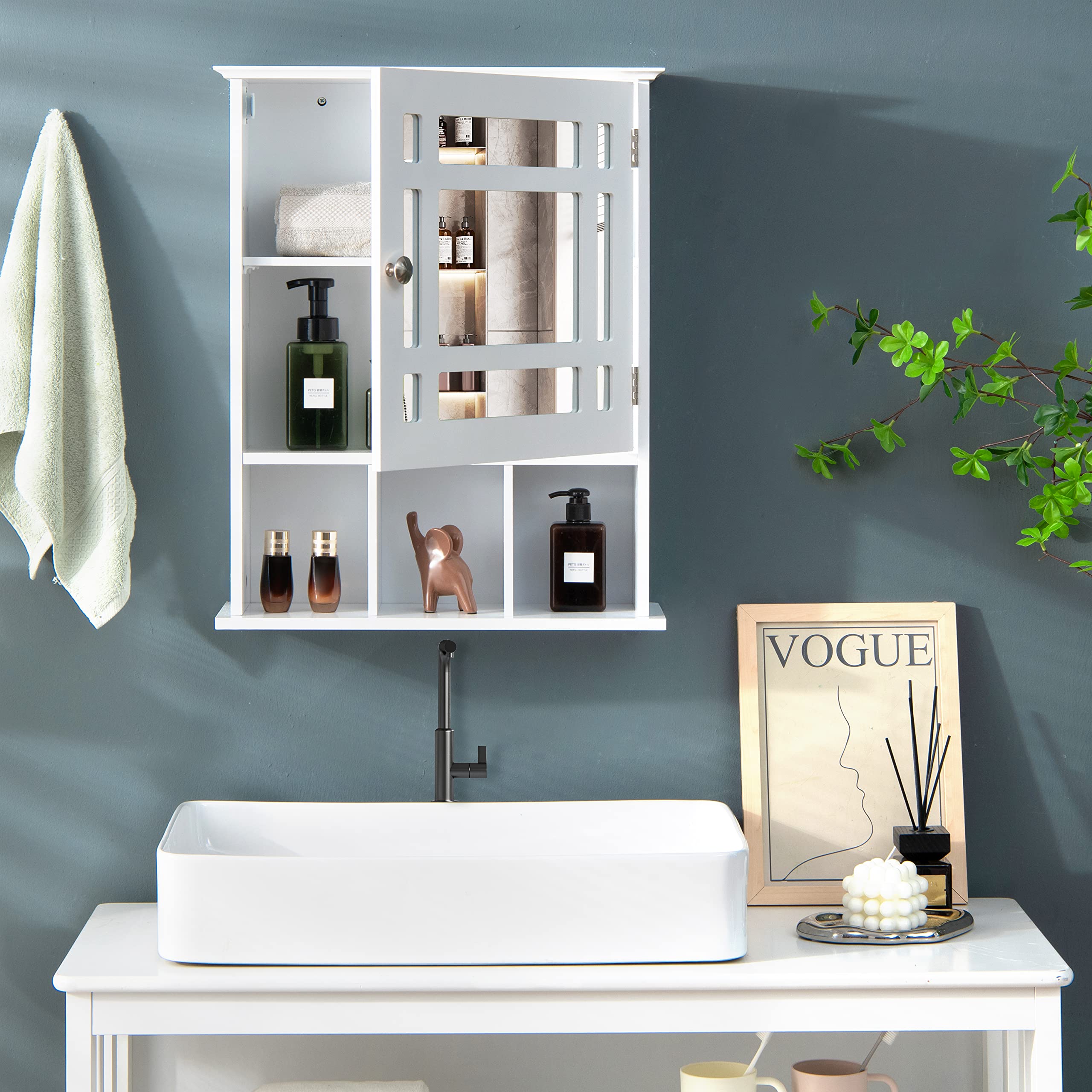 Bathroom Medicine Cabinet with Mirror, Small Bathroom Cabinet Wall Mounted