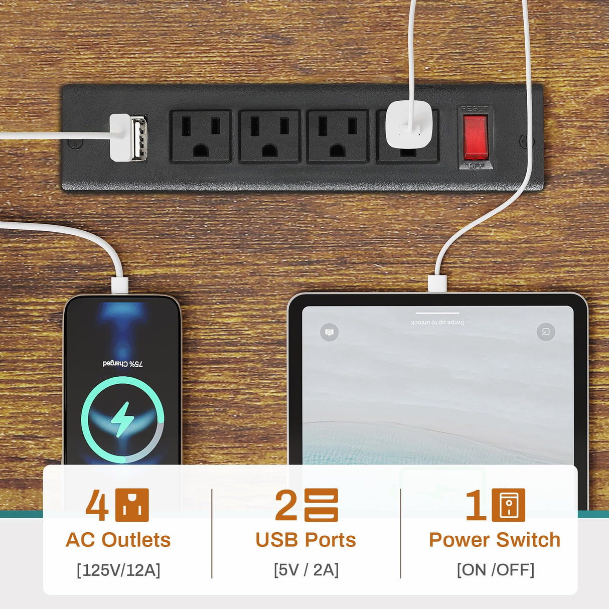 Home Office Desk with File Drawer and Power Outlet, 51" Corner Computer