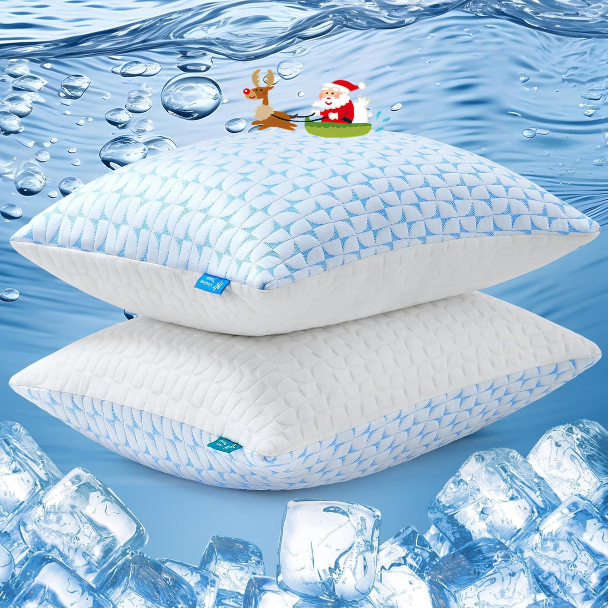 Shredded Memory Foam Pillows Standard Size Set of 2, Cooling Pillow