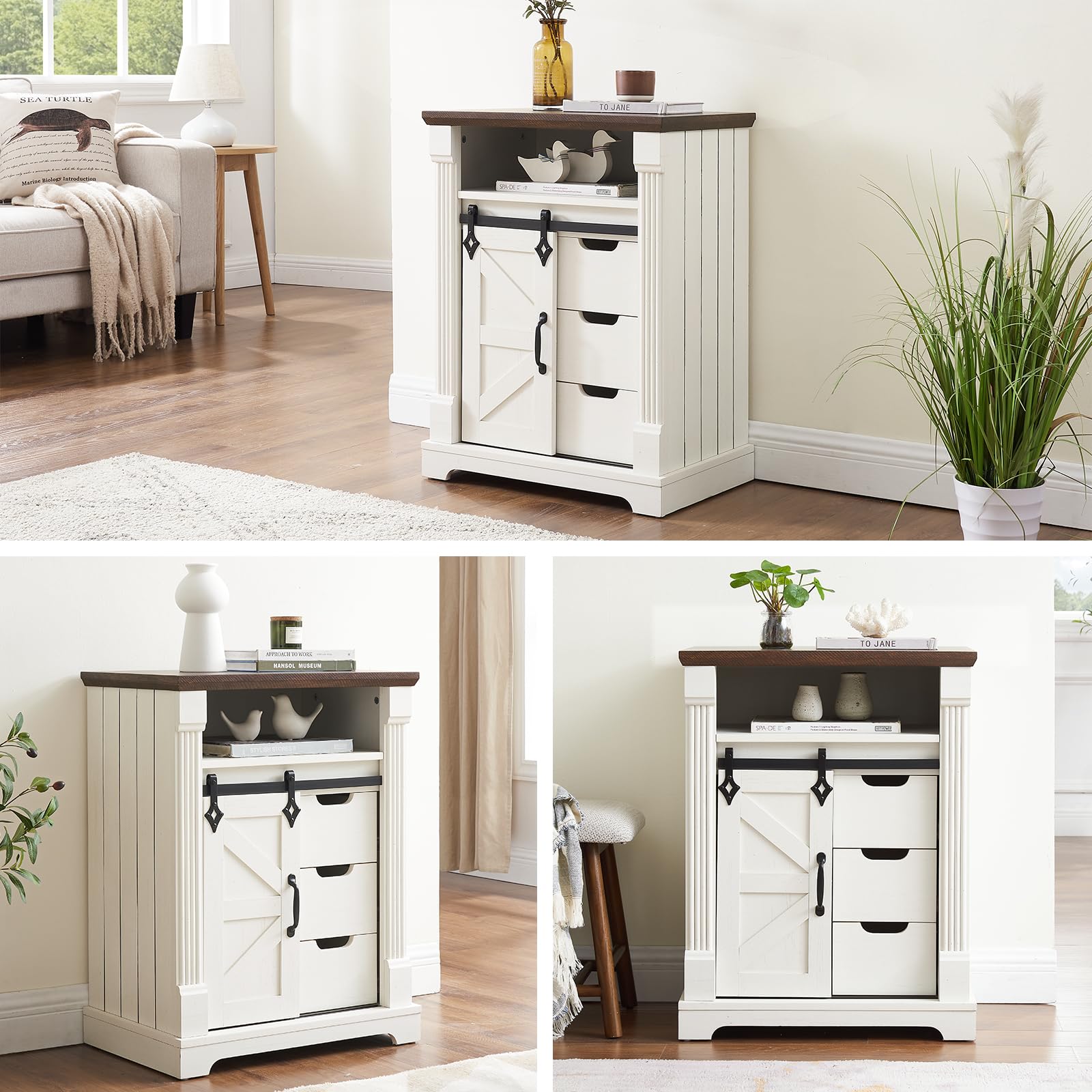 Bathroom Storage Cabinet with Sliding Barn Door, Small Storage