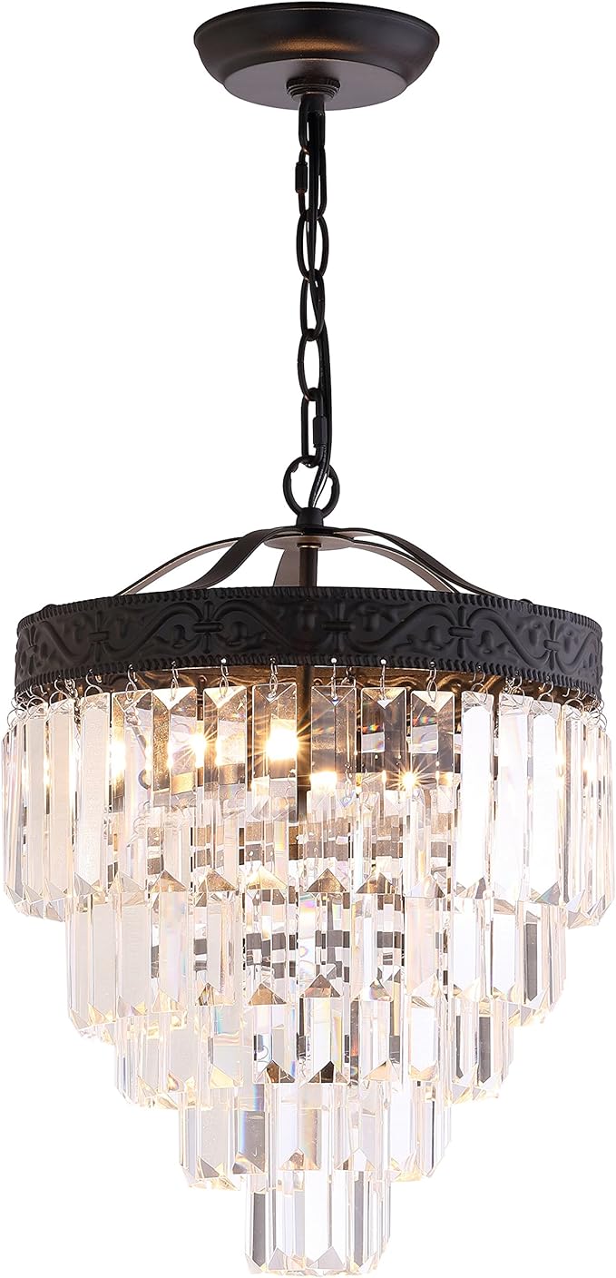 JYL9007A Wyatt 20" 4-Light Crystal LED Chandelier Contemporary,Classic