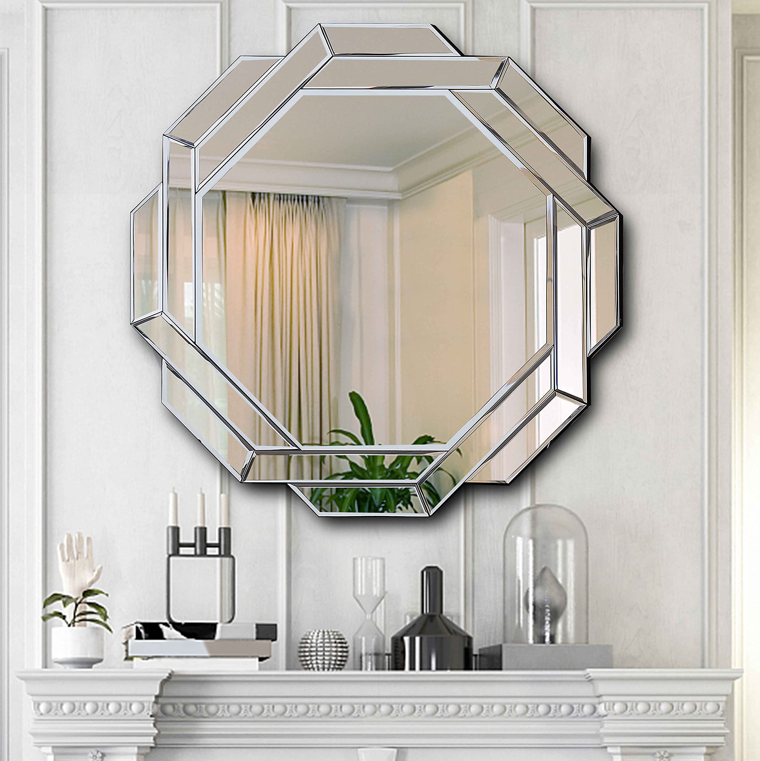 Hlartdecor Helicoid Frameless Beveled Decor Silver Polished Mirror