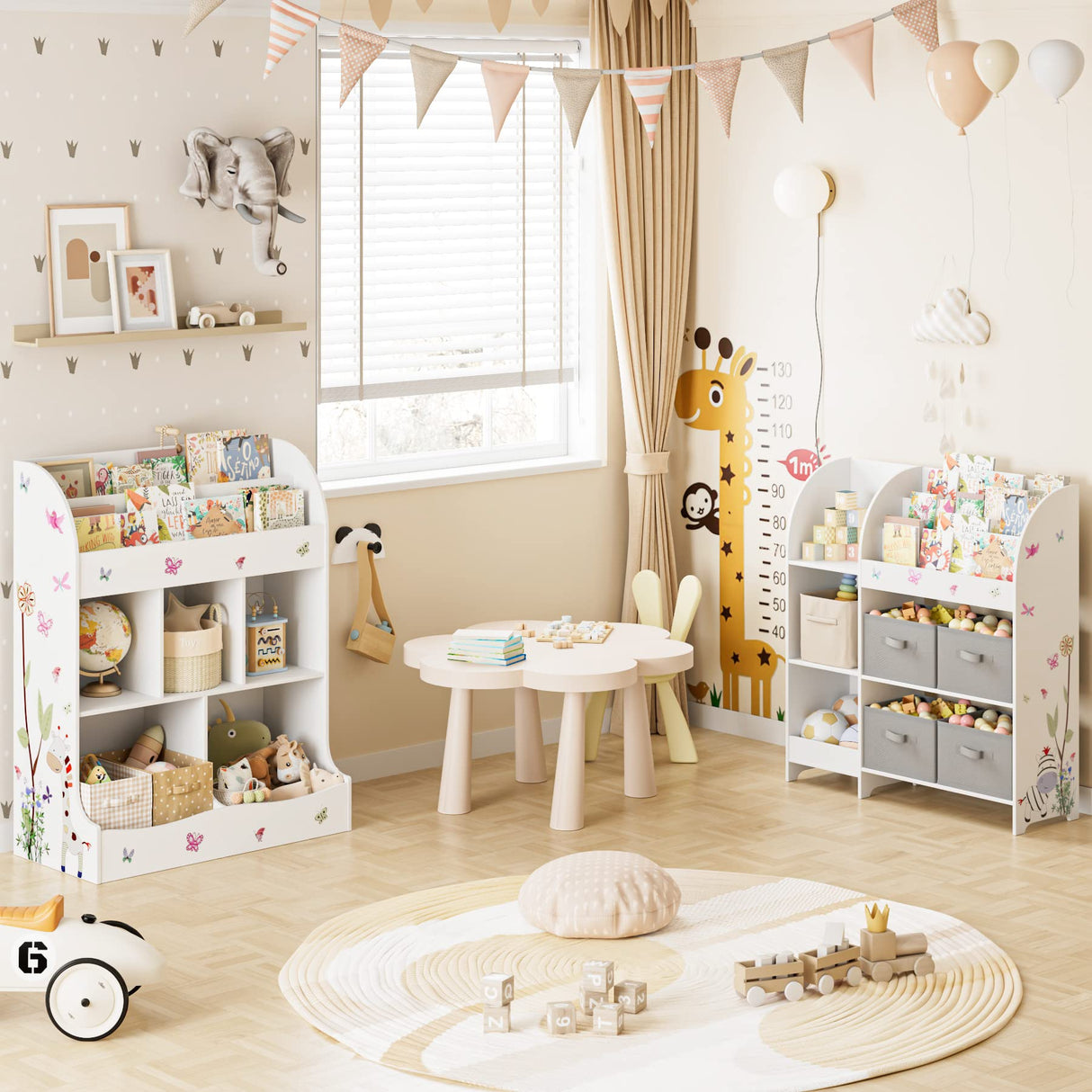 Toy Storage Organizer with Bookcase, Kids Bookshelf, Toy Storage Storage Cabinet