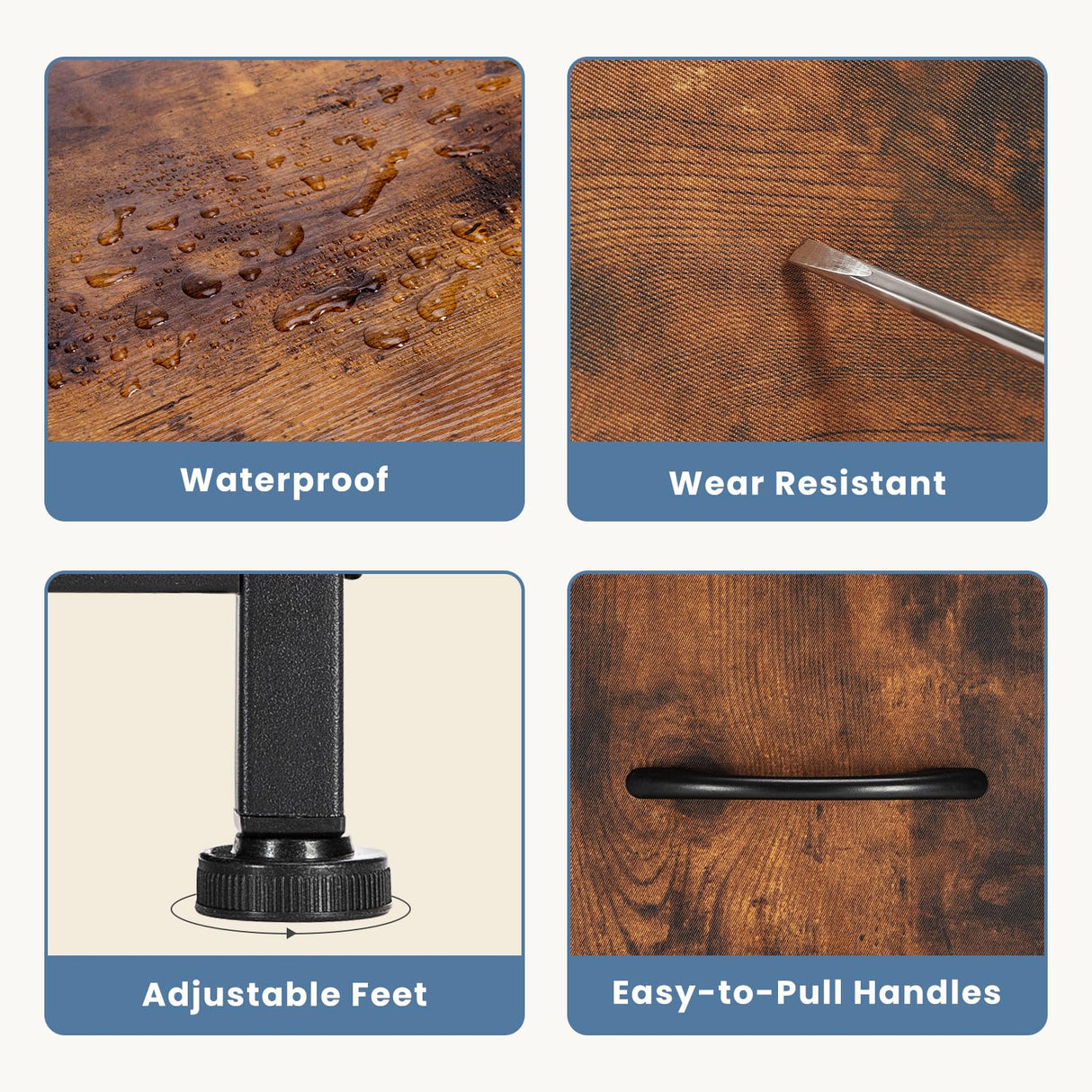 Elevon Dresser for Bedroom with 4 Drawers, Storage Drawers, Skinny Fabric Storage Tower, Tower Organizer Unit, Chest of Drawers with Wooden Top for Closet, Living Room, Entryway