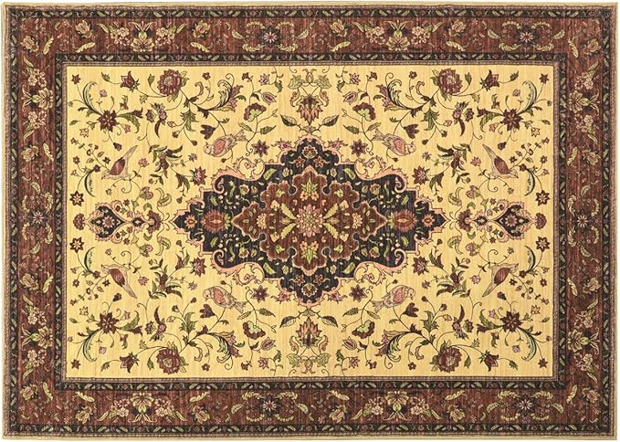 Washable Area Rug - 5'x7' Boho Living Room Rug, Non-Slip Soft Rugs Indoor for Bedroom