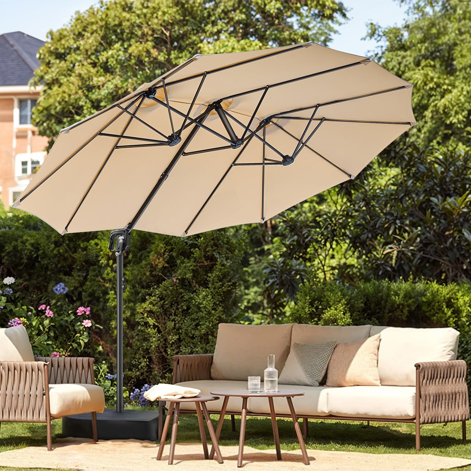 8x13 FT Cantilever Patio Umbrella with Free Height Adjustment