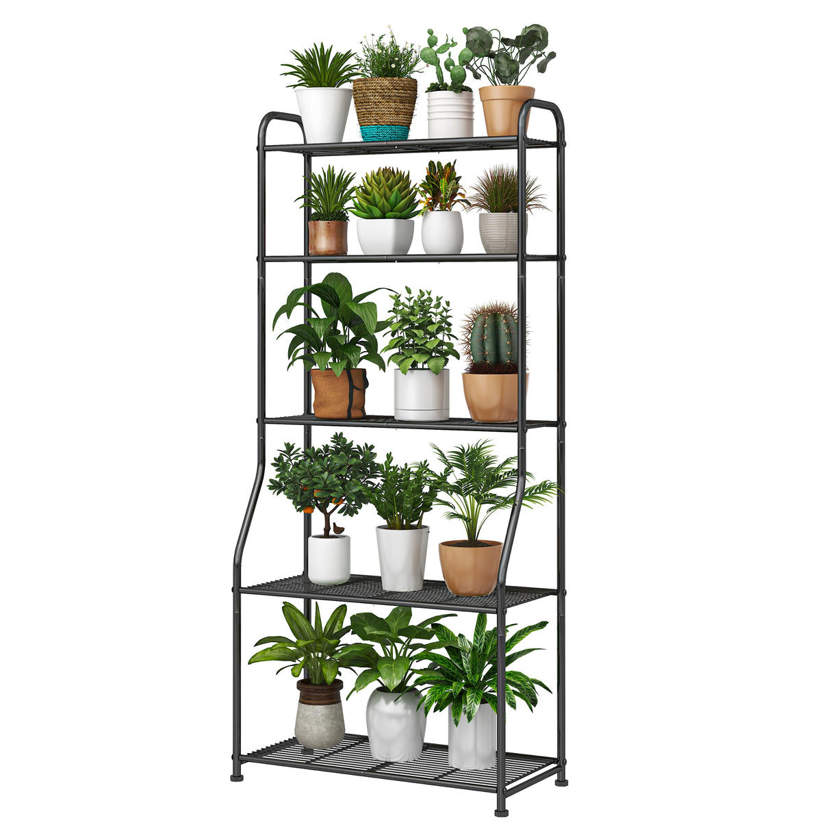 5-Tier Metal Plant Shelf – Tall Plant Stand