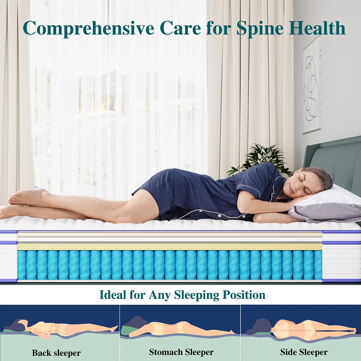 Queen Mattress, REST ONLY 10 Inch Hybrid Mattress