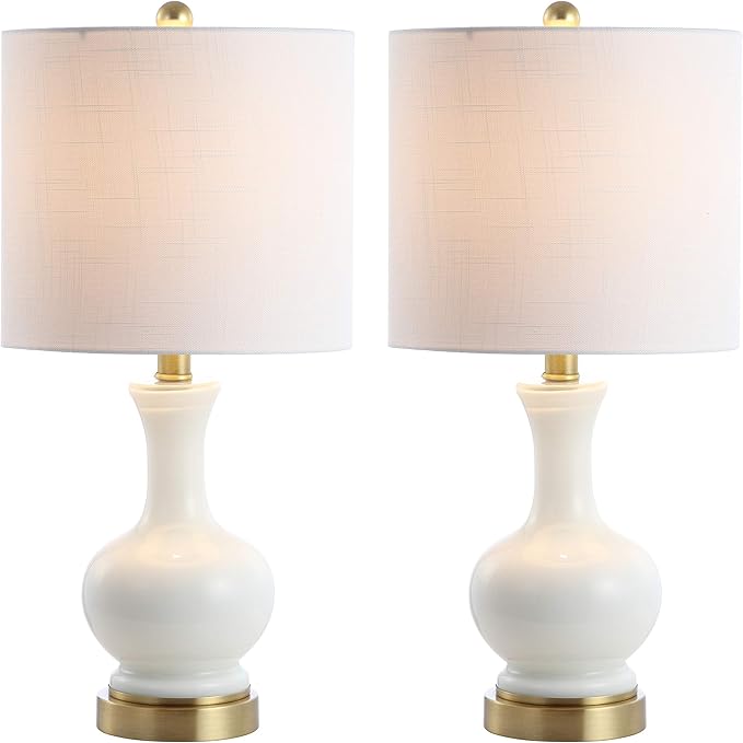 YL4033A-SET2 Set of 2 Table Lamps Cox 22" Glass/Metal LED Table Lamp Contemporary