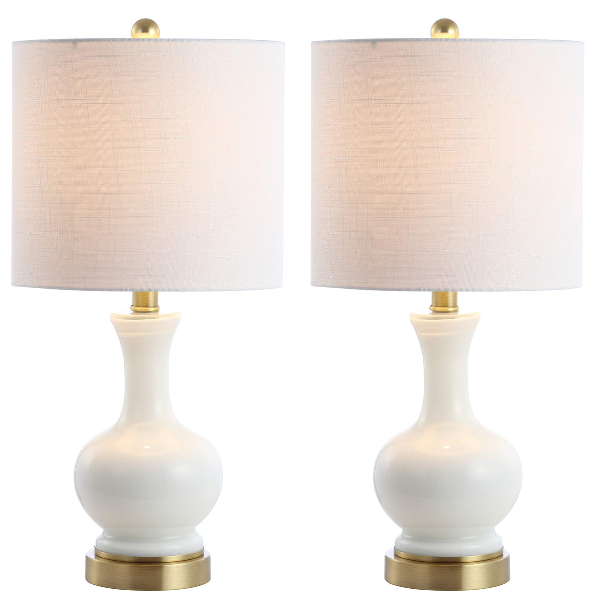 YL4033A-SET2 Set of 2 Table Lamps Cox 22" Glass/Metal LED Table Lamp Contemporary