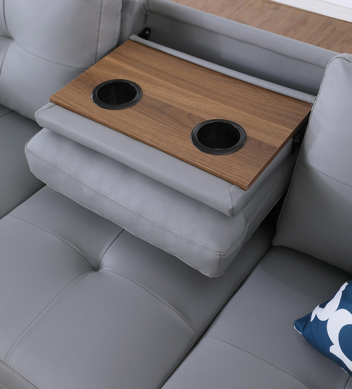 Leather Upholstered Sectional Sofa with Right Chaise