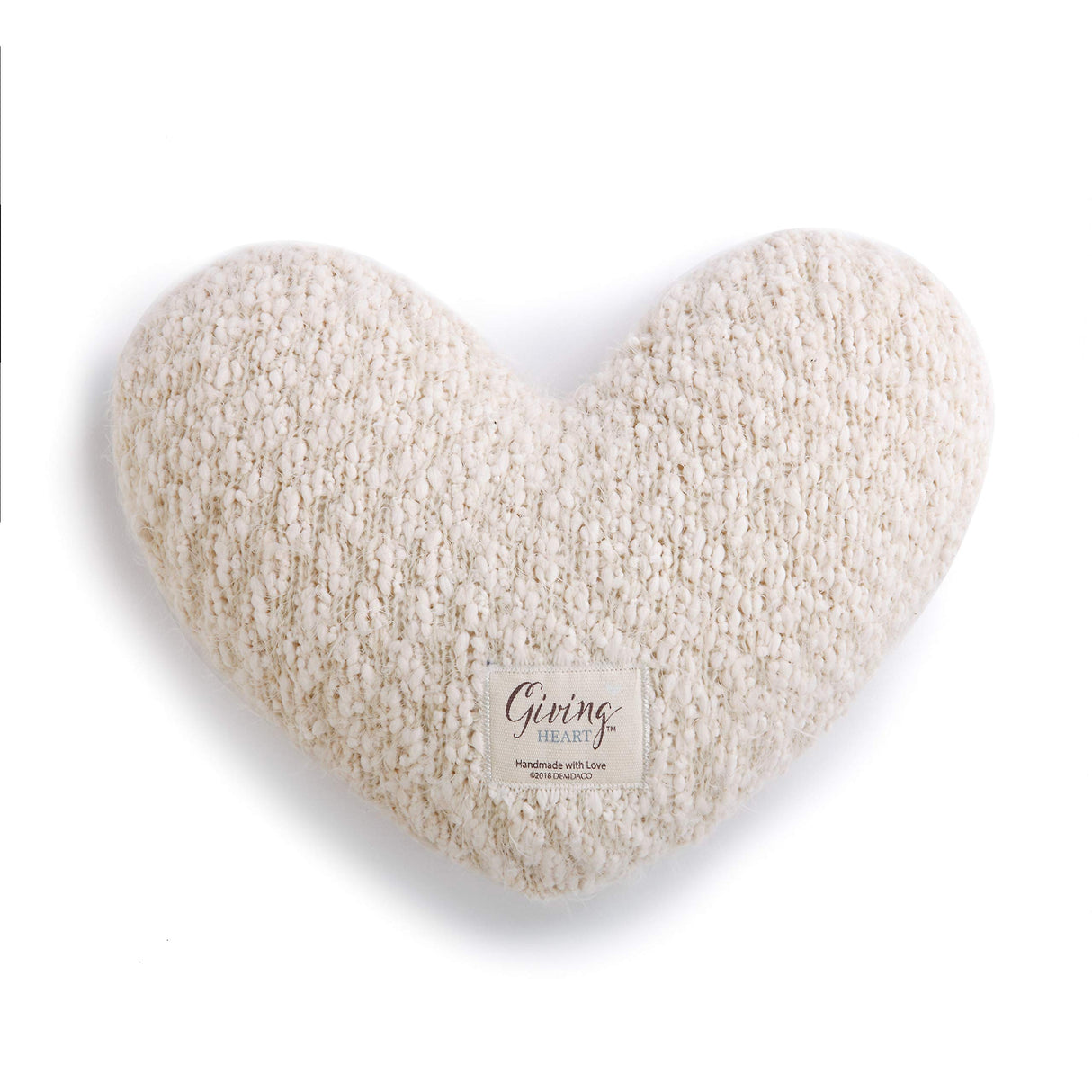 Cream Heart Shaped 10 x 11 inch Plush Polyester Decorative Throw Giving Pillow