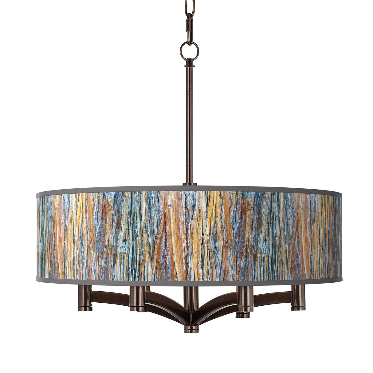 Striking Bark 20" Modern Mission 6-Light Pendant Chandelier