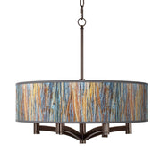 Striking Bark 20" Modern Mission 6-Light Pendant Chandelier