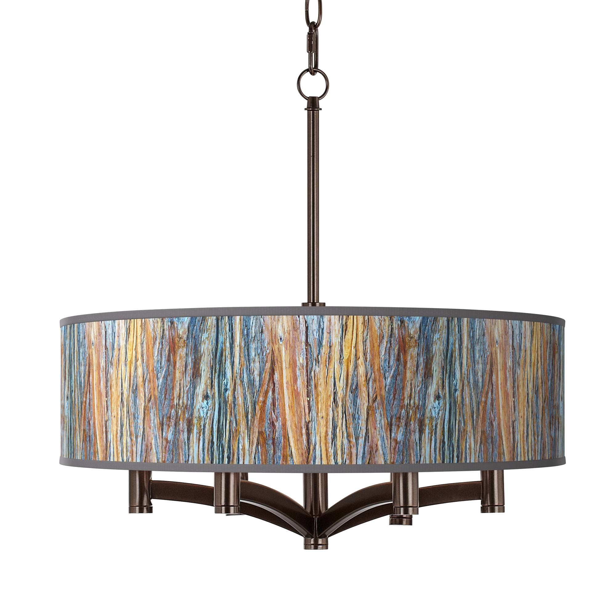 Striking Bark 20" Modern Mission 6-Light Pendant Chandelier