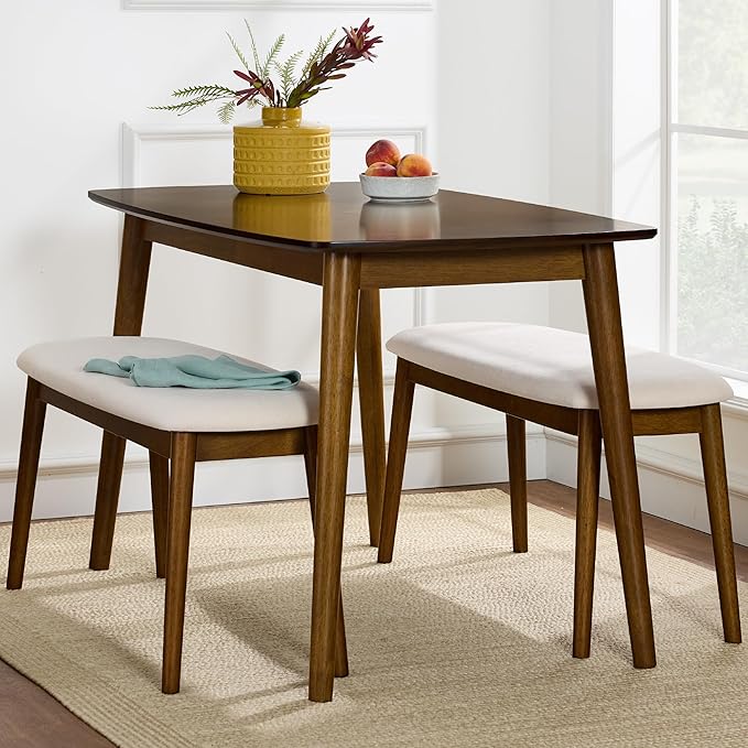 4-Piece Mid-Century Modern Wood Dining Kitchen Table