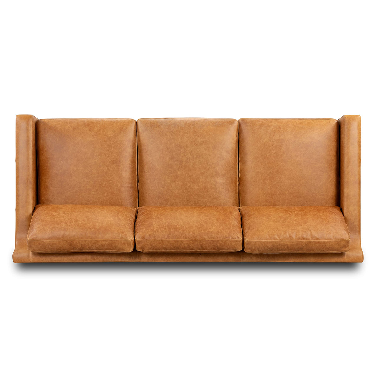 Sorrento Leather Couch – 86-Inch Leather Sofa with Tufted Back - Full Grain Leather Couch with Feather-Down