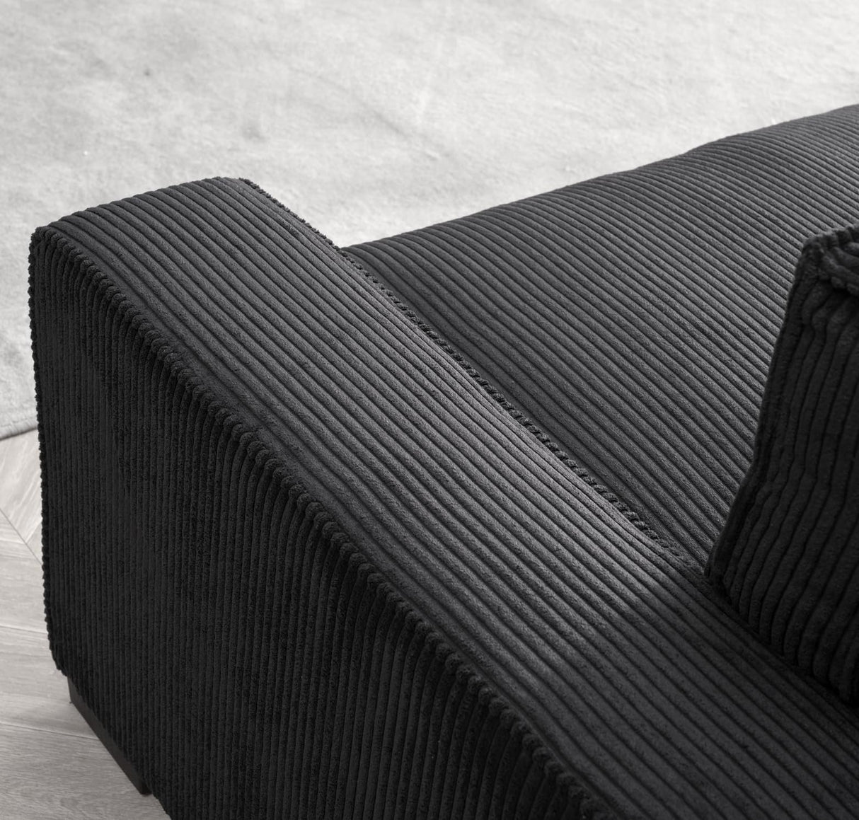 Luxe Living Room Sofa with Soft Corduroy Upholstery, Streamlined Design