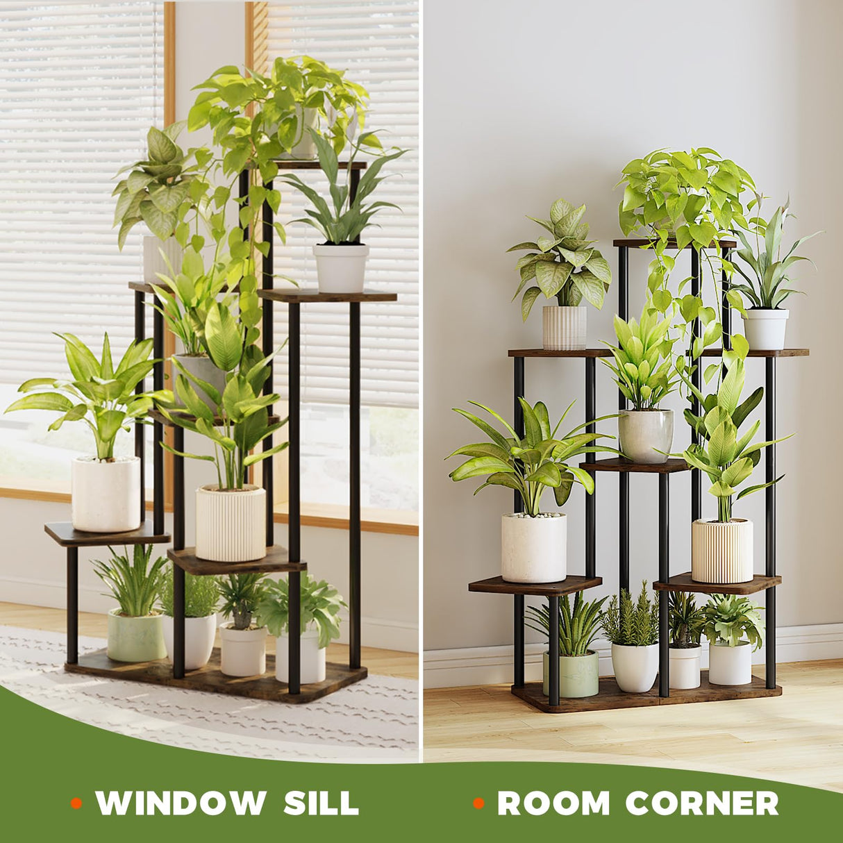 VerdeLuxe 7-Tier Tall Metal Plant Stand