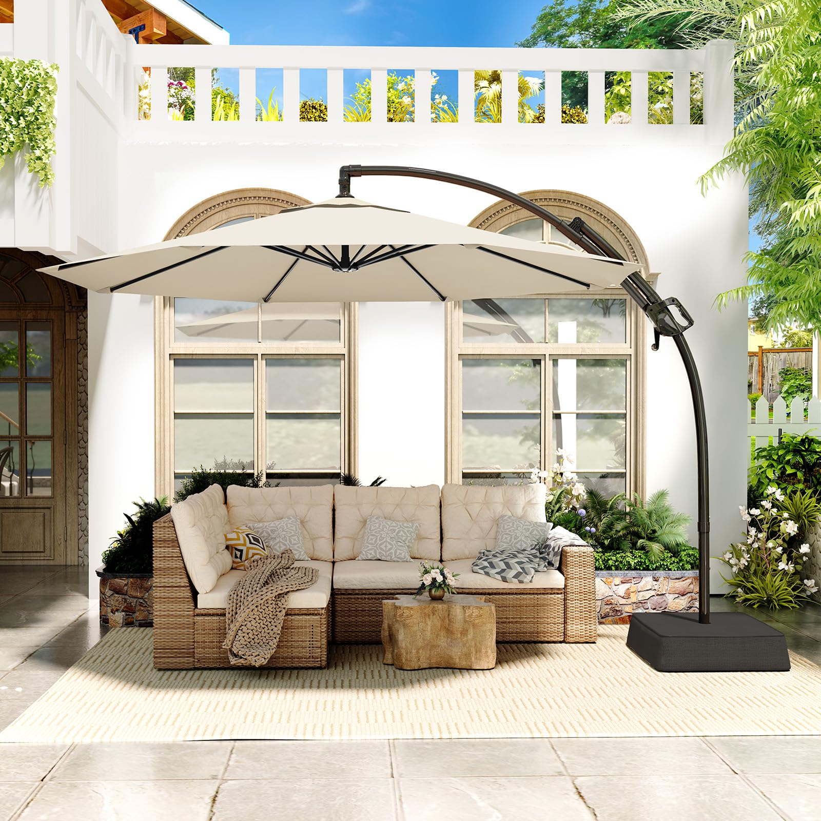 Outdoor Patio Umbrella with Base Includeds