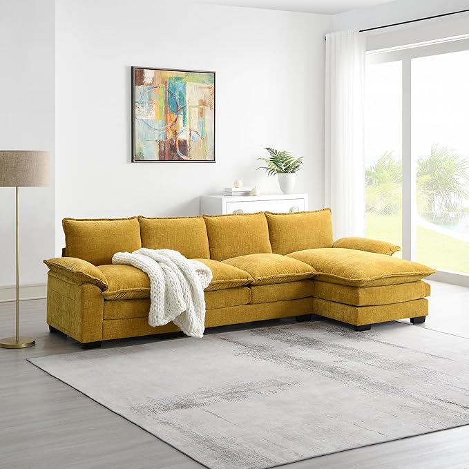 Fanye L-Shaped Modular Sectional Sofa with Reversible Wide Chaise – 3 Colors