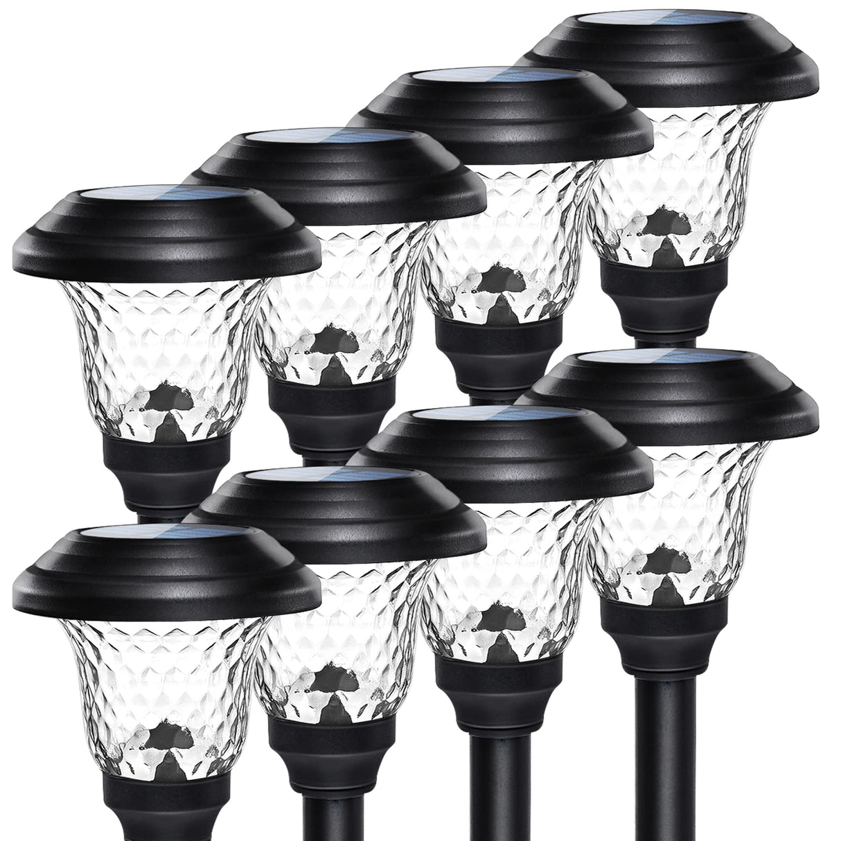 8 Pack Solar Pathway Lights, Solar Garden Lights Outdoor Warm White