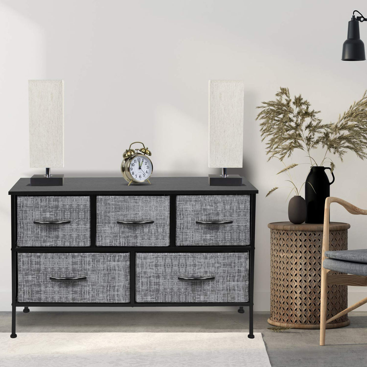 Dresser with 5 Drawers - Storage Chest Organizer Unit