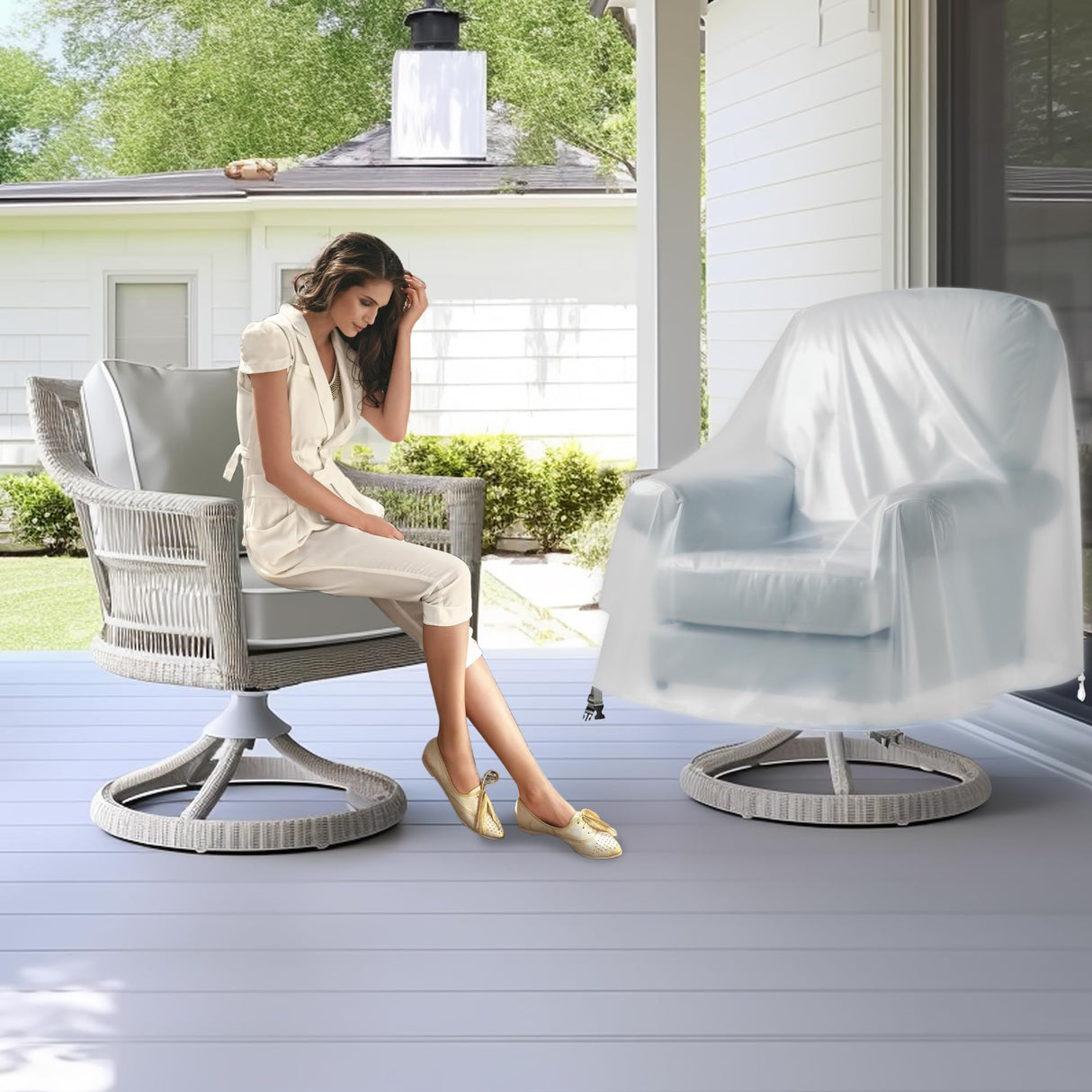 Outdoor Swivel Lounge Chair Cover, Waterproof Outdoor Chair Covers