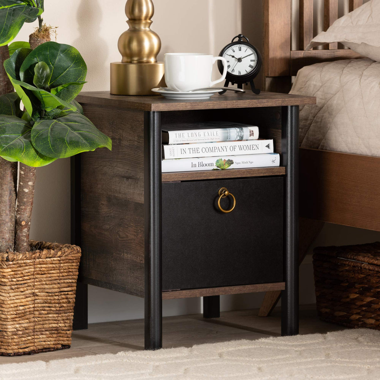Vaughan Nightstands, Brown/Black