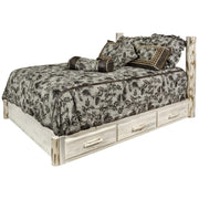 Montana Collection California King Bed with Storage Platform, Clear Lacquer Finish