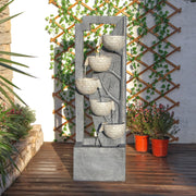 Garden Fountain Outdoor 6-Tiered Modern Floor Standing Water Fall Fountains Indoor