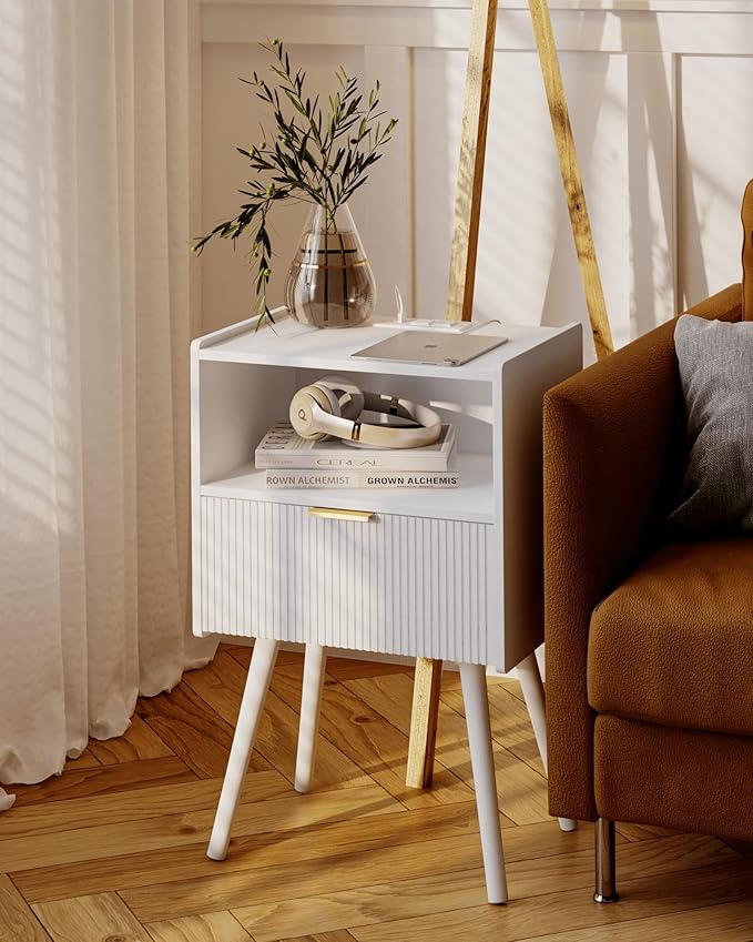 Bedside Table with Storage Drawer
