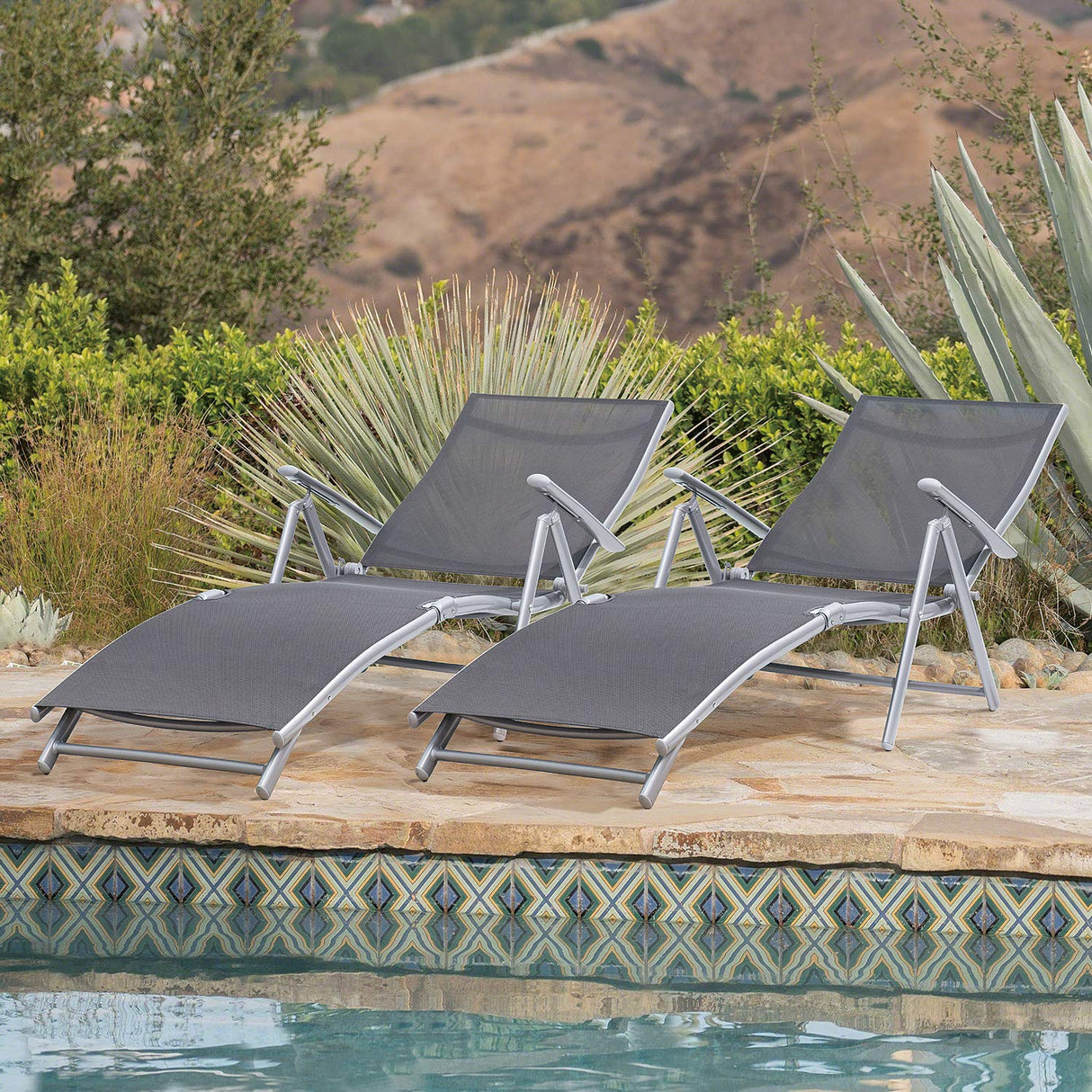 Outdoor Chaise Lounge Chairs Patio Furniture Adjustable Folding Recliner