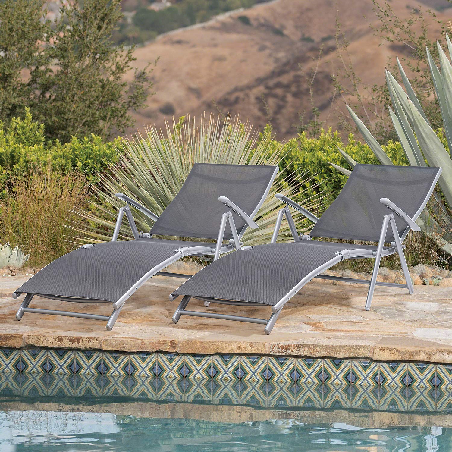 Outdoor Chaise Lounge Chairs Patio Furniture Adjustable Folding Recliner