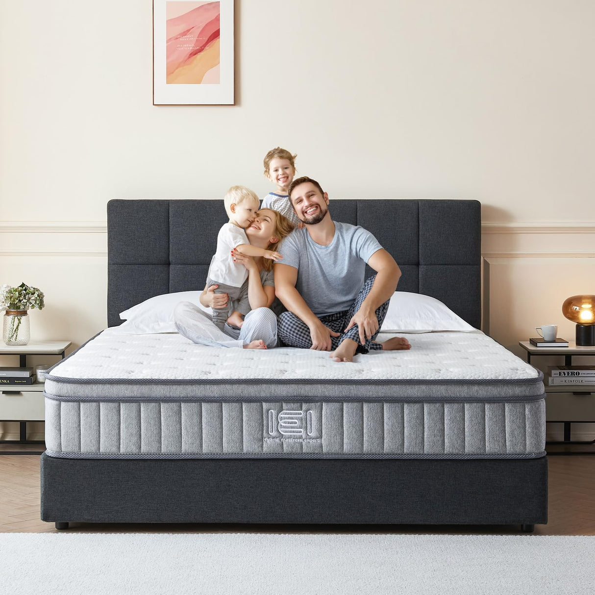 Queen Mattress 12 inch, Memory Foam Mattress with Pocket Springs, Hybrid Mattress
