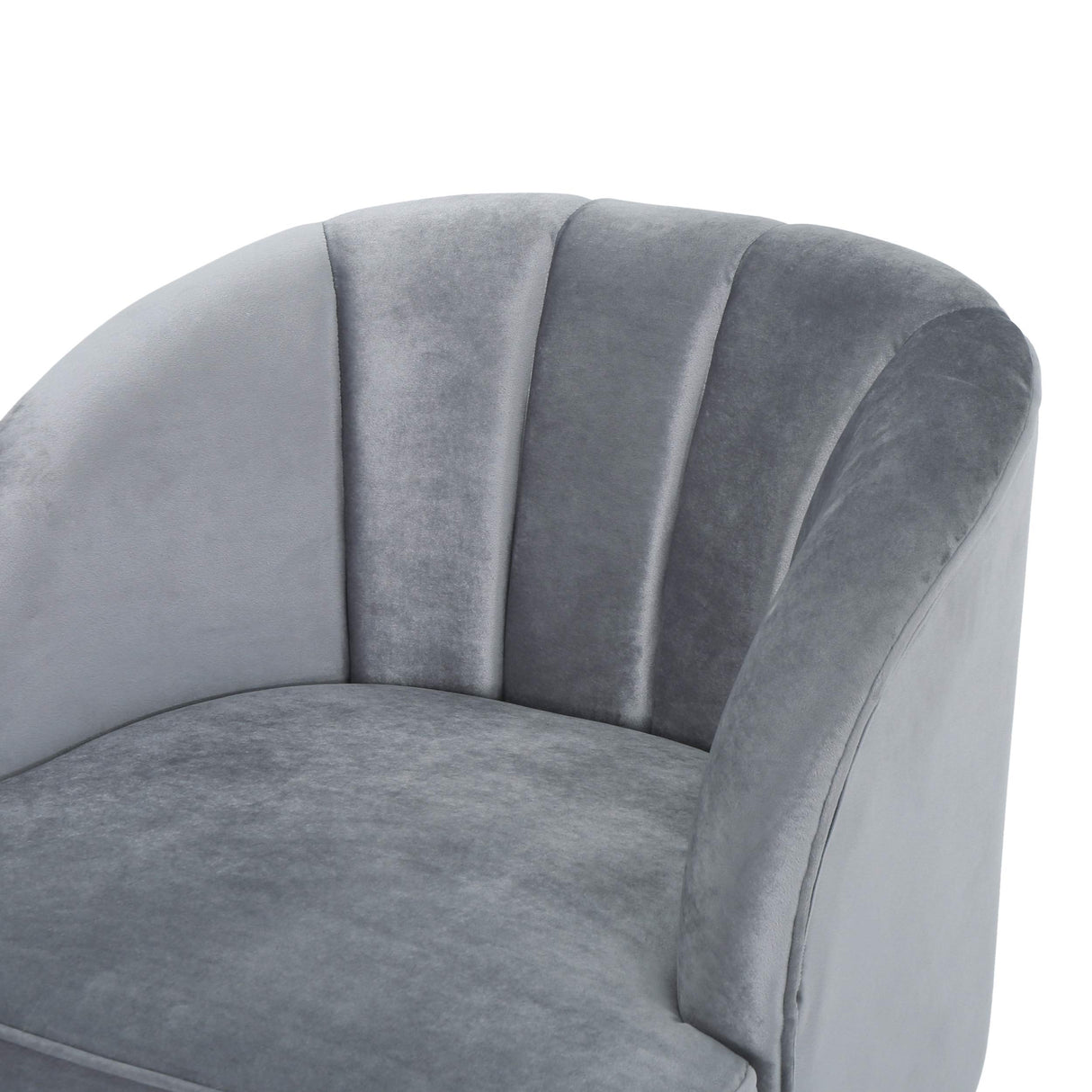Knight Home Amaia Modern Velvet Club Chair, Pewter / Walnut