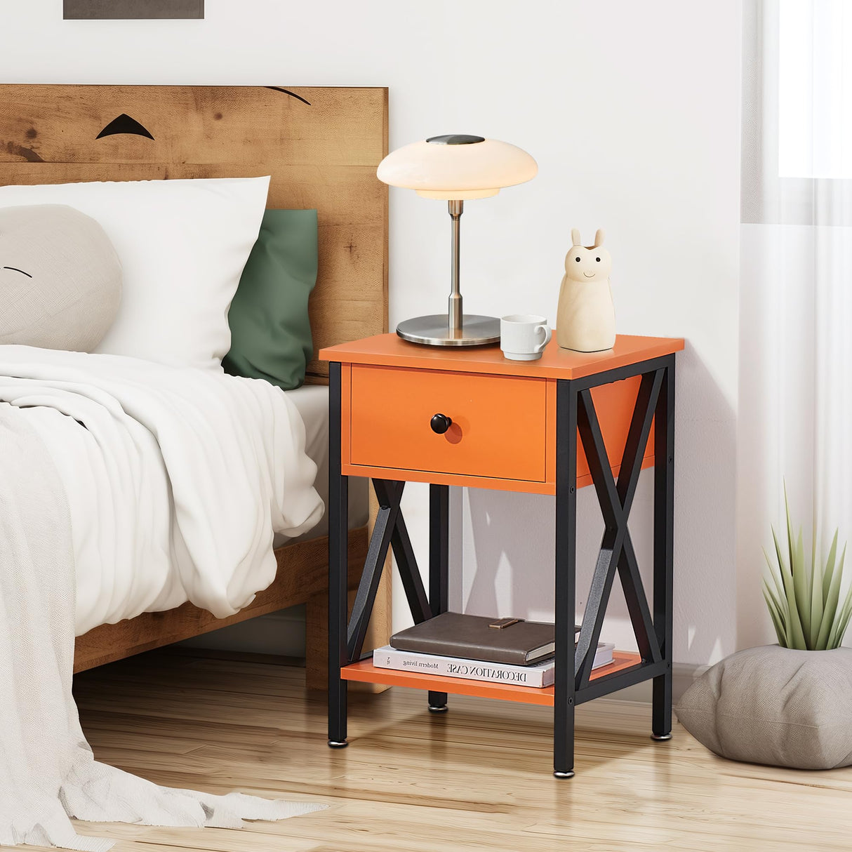 Nightstands Set of 2, Modern Bedside End Tables