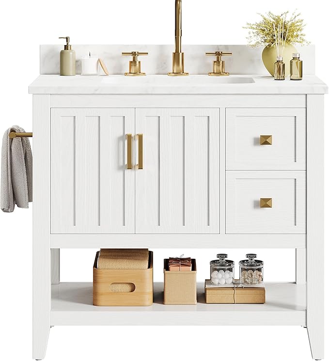 36" Bathroom Vanity with Sink, Farmhouse Bathroom Cabinet, Bathroom Vanity Set