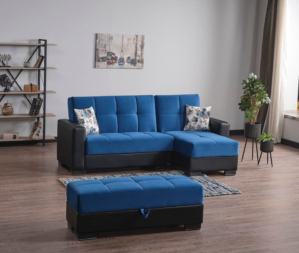 ARM Collection 99" Convertible L Storage, Firm, Fabric 4 Seater