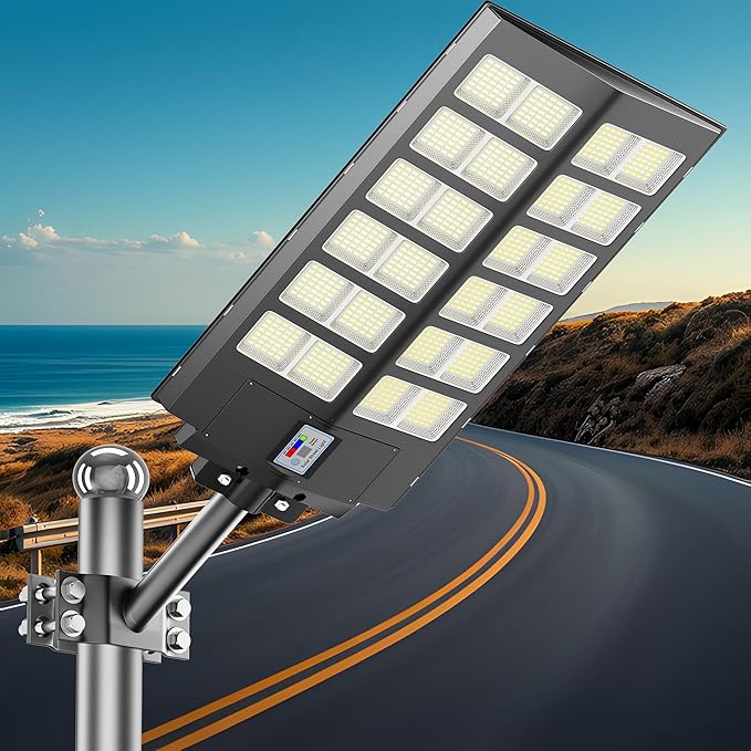 Solar Parking Lot Lights,8000W Solar Street Light 480000LM Dusk to Dawn Street Lights