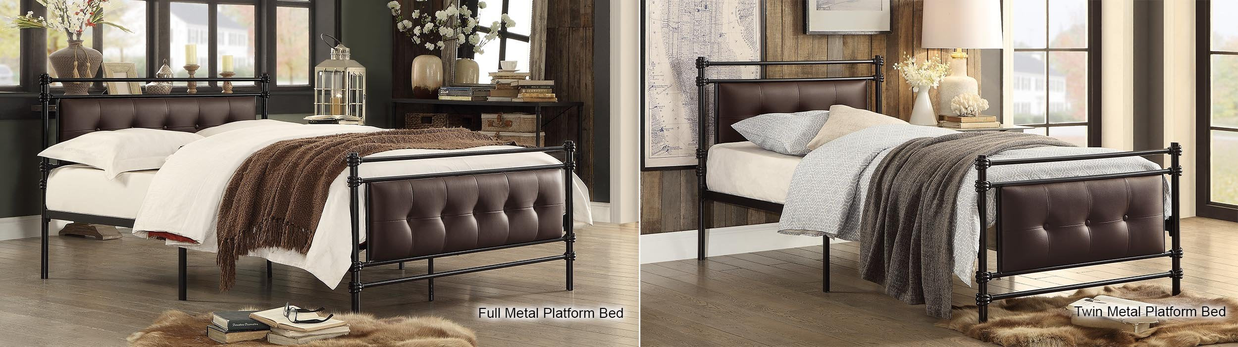 Homelegance Jayla Metal Platform Bed, Twin, Black