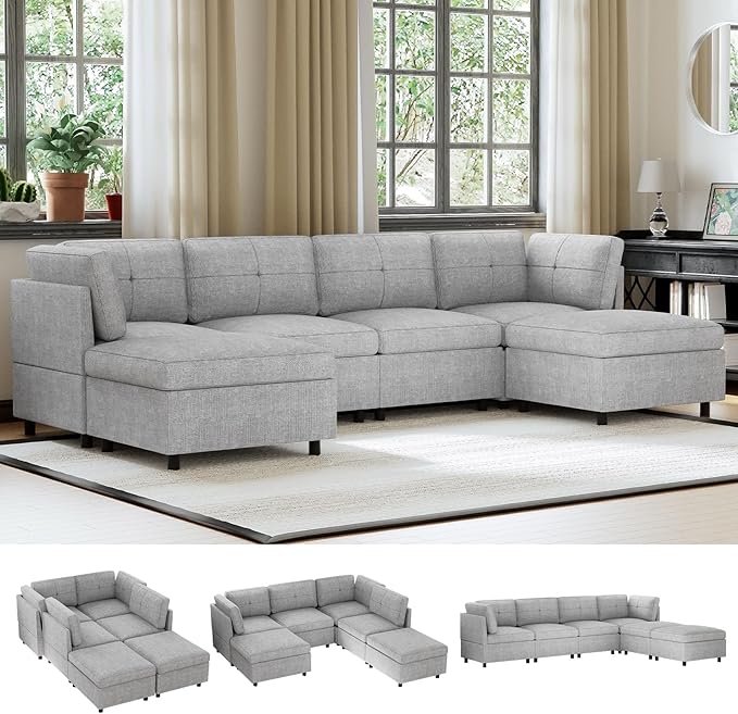 9 U Shape Sectional Sofa for Living Room